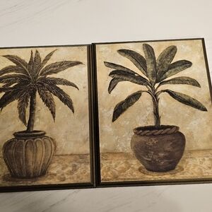Elegant Botanical Wall Art Set - Brown and Cream